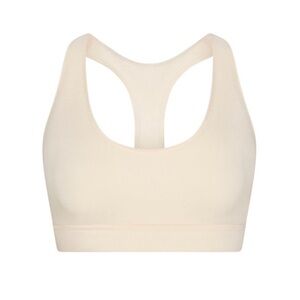 NWT SLIMS COTTON FLEECE RACERBACK BRALETTE ECRU OFF WHITE SIZE XXS